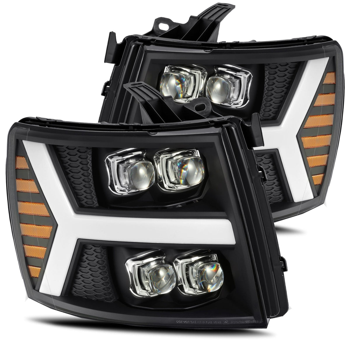 AlphaRex NOVA-Series LED Projector Headlights for Chevrolet Silverado 1500 / Chevrolet Silverado HD 2500/3500 - Black