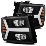 AlphaRex PRO-Series Halogen Projector Headlights for Chevrolet Silverado 1500 / Chevrolet Silverado HD 2500/3500 - Black