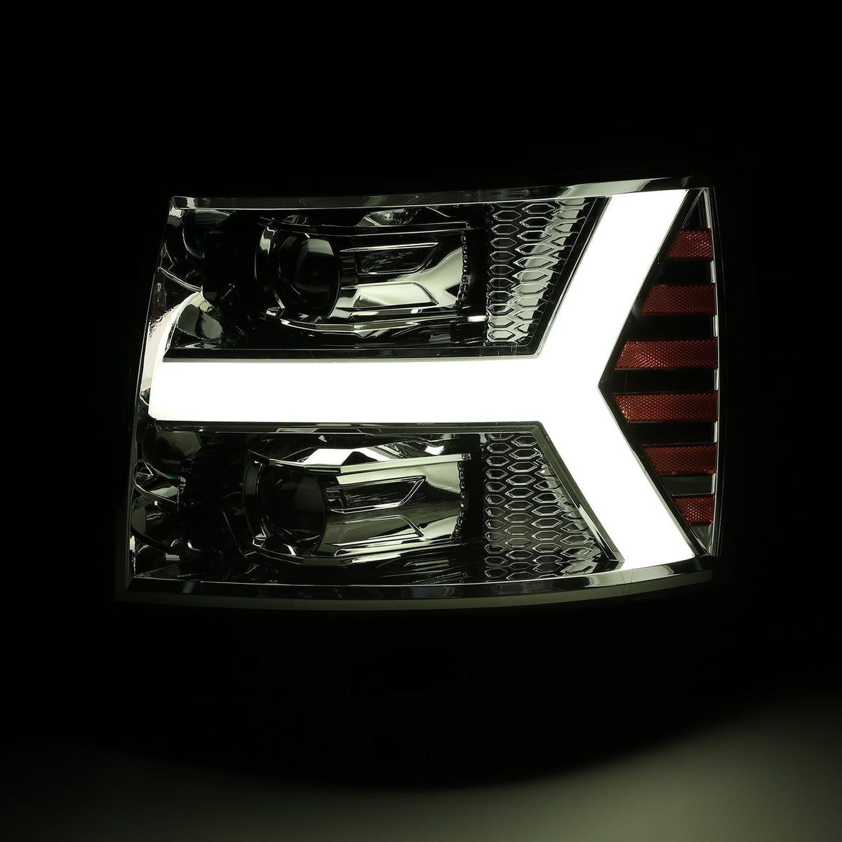 AlphaRex PRO-Series Halogen Projector Headlights for Chevrolet Silverado 1500 / Chevrolet Silverado HD 2500/3500 - Chrome