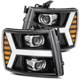 AlphaRex PRO-Series Halogen Projector Headlights for Chevrolet Silverado 1500 / Chevrolet Silverado HD 2500/3500 - Jet Black