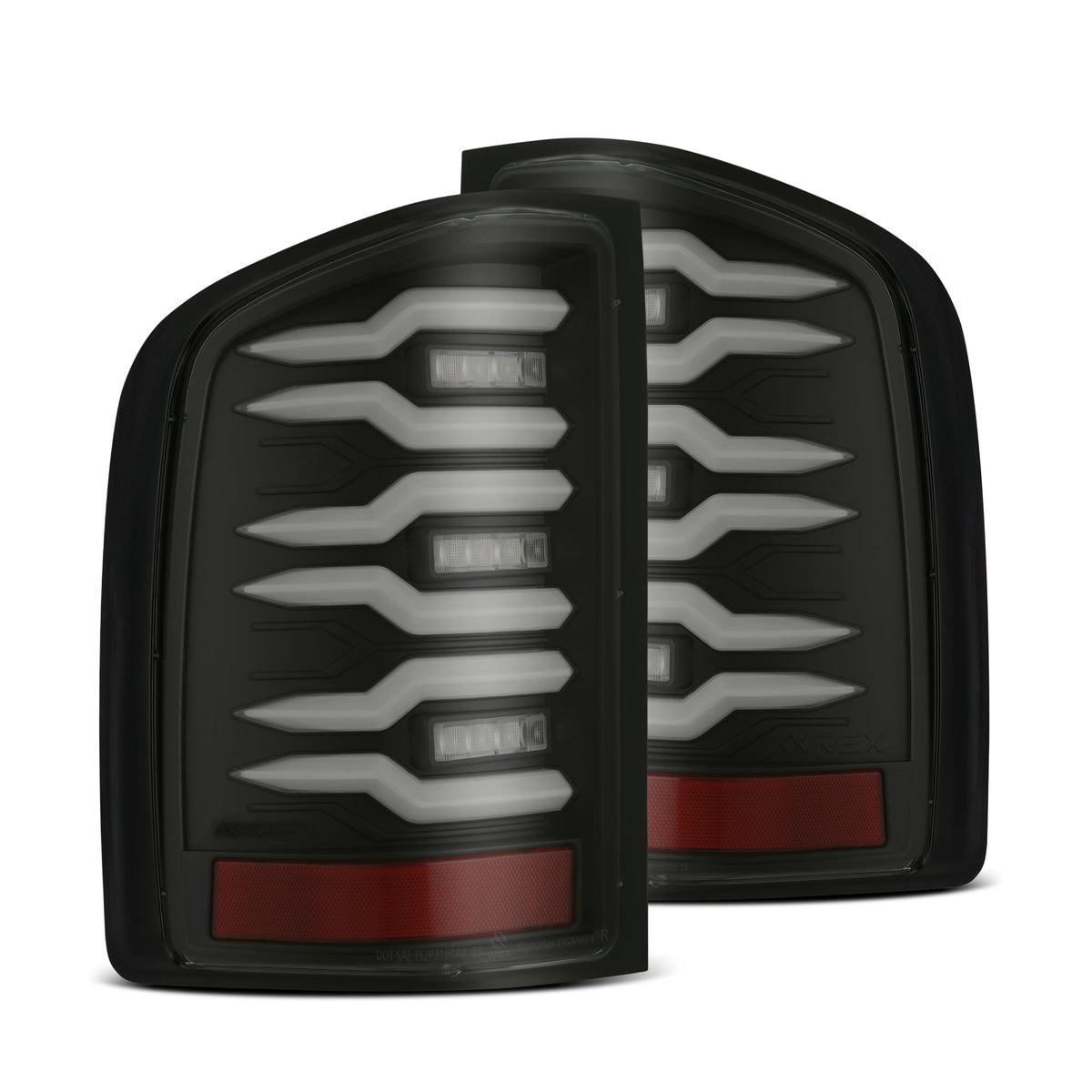 AlphaRex LUXX-Series LED Tail Lights for Chevrolet Silverado 1500 / Chevrolet Silverado HD 2500/3500 - Black Smoke