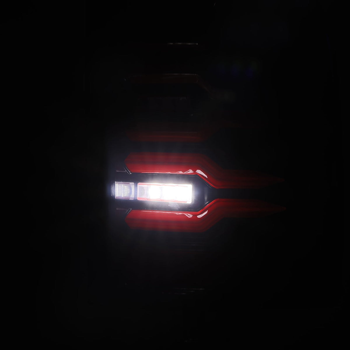 AlphaRex LUXX-Series LED Tail Lights for Chevrolet Silverado 1500 / Chevrolet Silverado HD 2500/3500 - Black Red