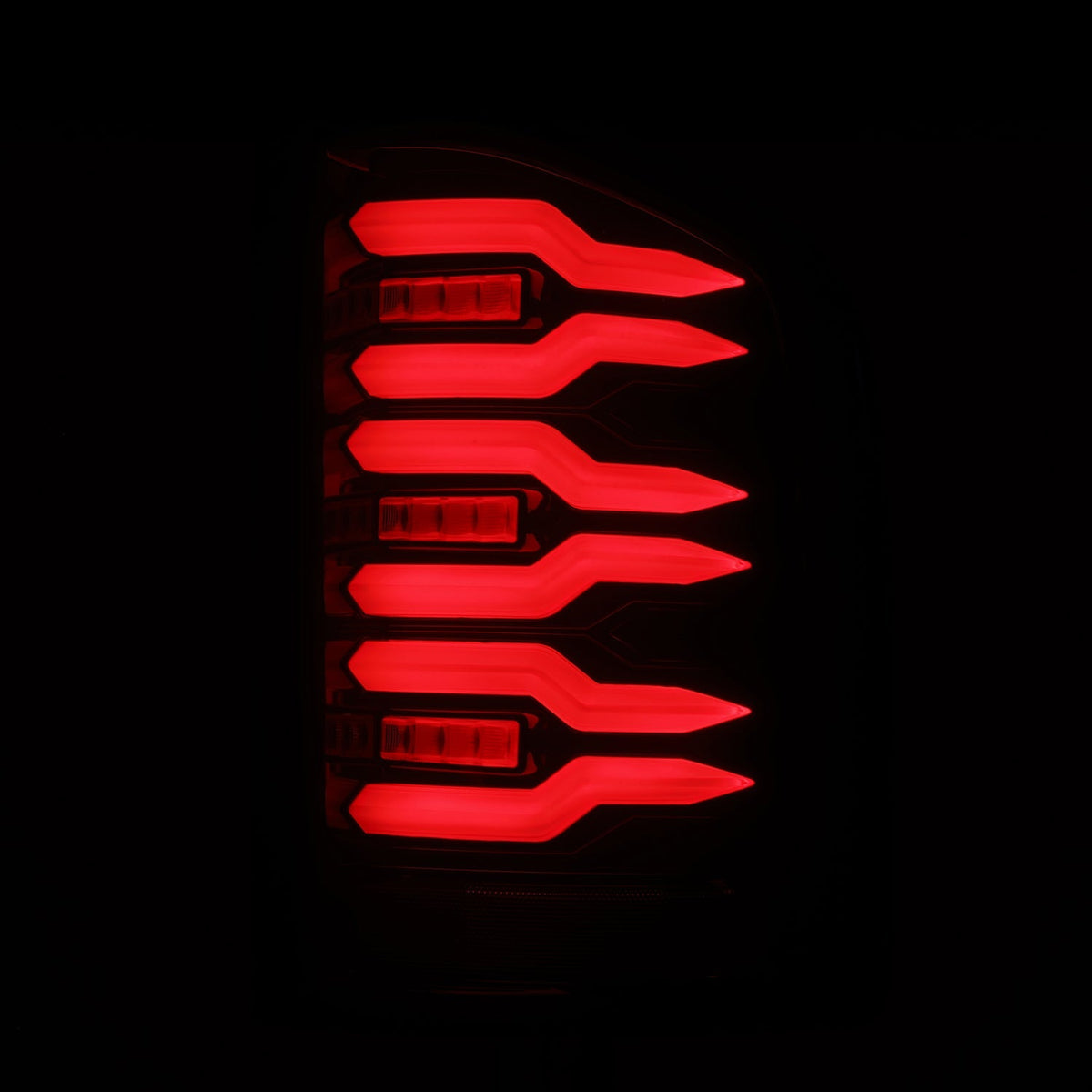 AlphaRex LUXX-Series LED Tail Lights for Chevrolet Silverado 1500 / Chevrolet Silverado HD 2500/3500 - Black Red