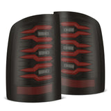 AlphaRex LUXX-Series LED Tail Lights for GMC Sierra 1500 / GMC Sierra HD 2500/3500 - Black Red