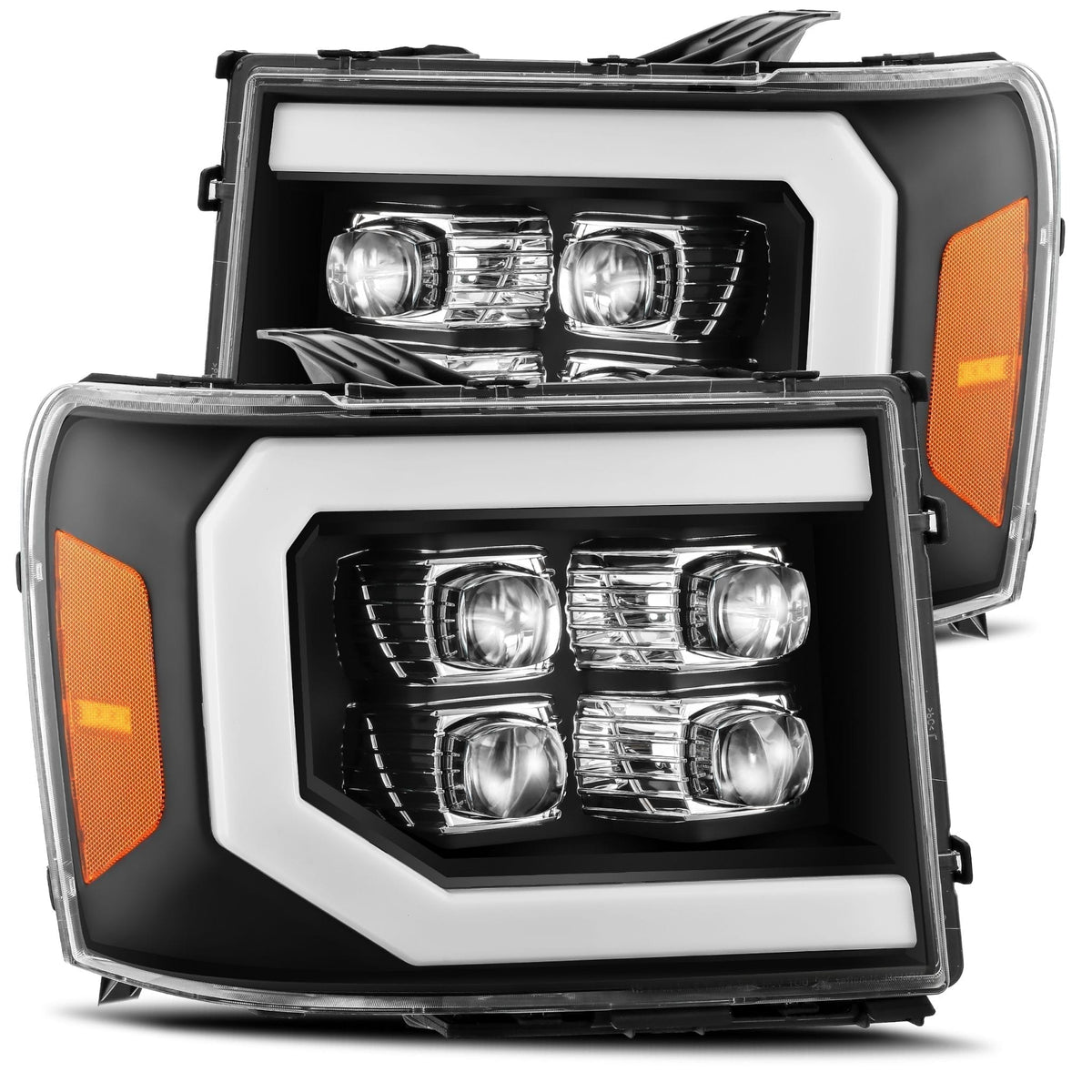 AlphaRex NOVA-Series LED Projector Headlights for GMC Sierra 1500 / GMC Sierra HD 2500/3500 - Black