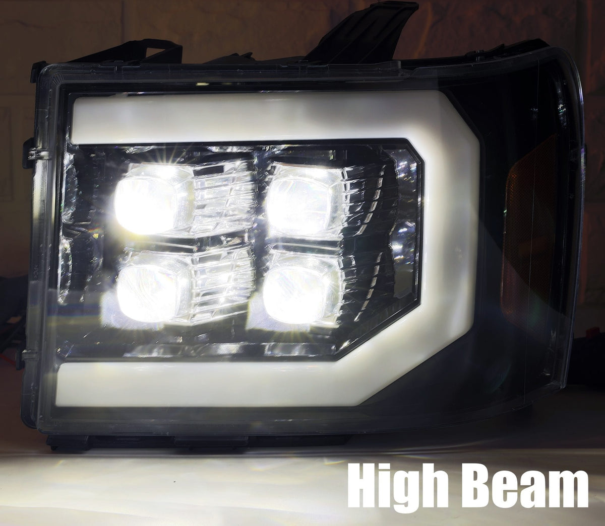 AlphaRex NOVA-Series LED Projector Headlights for GMC Sierra 1500 / GMC Sierra HD 2500/3500 - Black