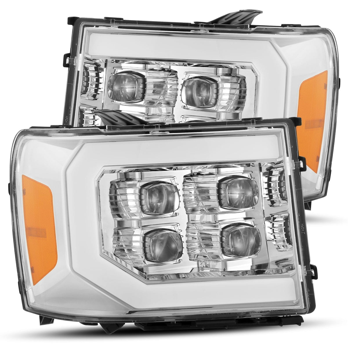 AlphaRex NOVA-Series LED Projector Headlights for GMC Sierra 1500 / GMC Sierra HD 2500/3500 - Chrome