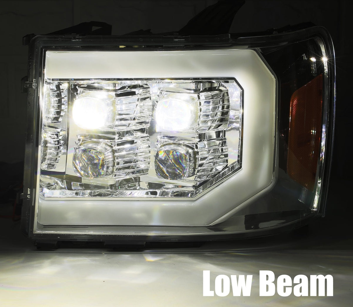 AlphaRex NOVA-Series LED Projector Headlights for GMC Sierra 1500 / GMC Sierra HD 2500/3500 - Chrome
