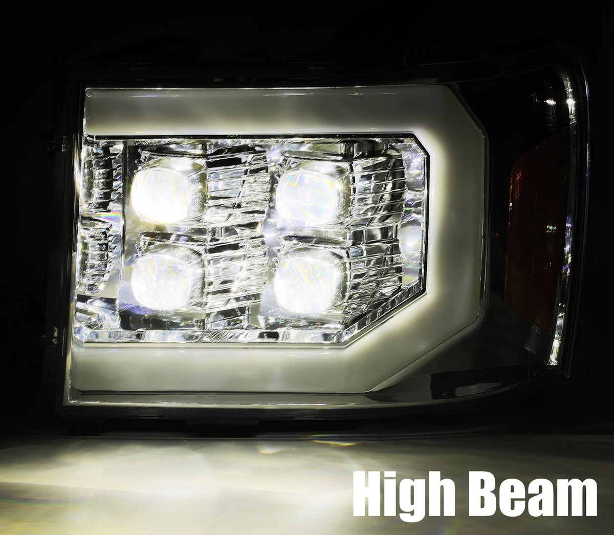 AlphaRex NOVA-Series LED Projector Headlights for GMC Sierra 1500 / GMC Sierra HD 2500/3500 - Chrome
