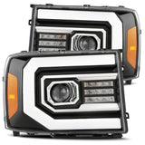AlphaRex PRO-Series Halogen Projector Headlights for GMC Sierra 1500 / GMC Sierra HD 2500/3500 - Jet Black
