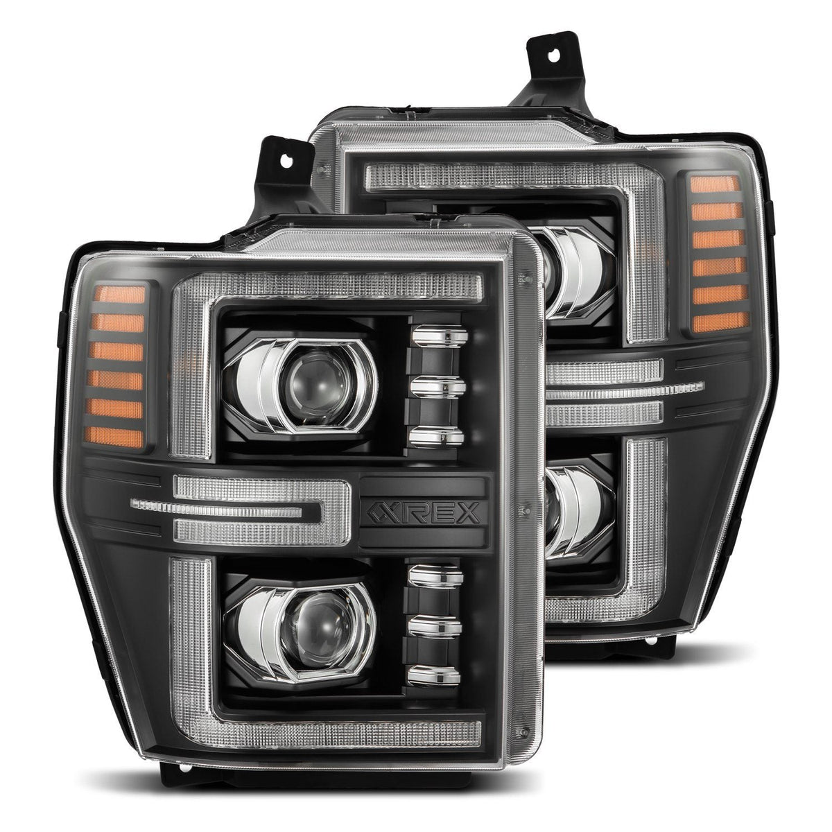 AlphaRex LUXX-Series LED Projector Headlights for Ford Super Duty / Ford Excursion - Black