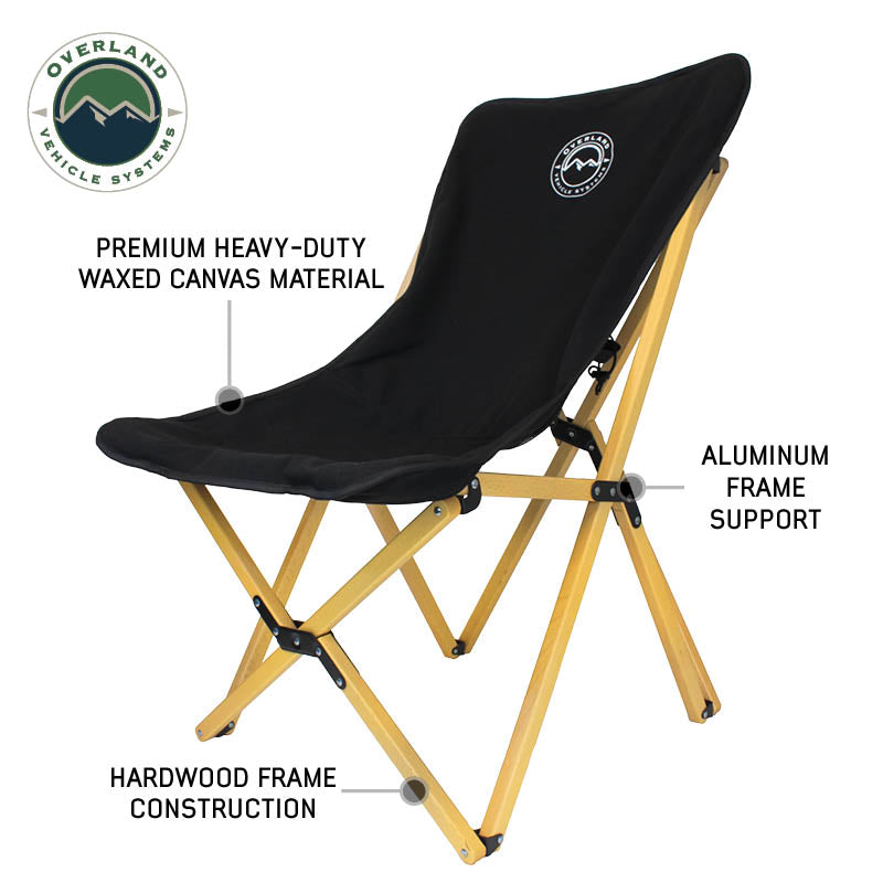 Overland Vehicle Systems Kick It collapsible camp chair with bamboo frame and storage bag - view 2