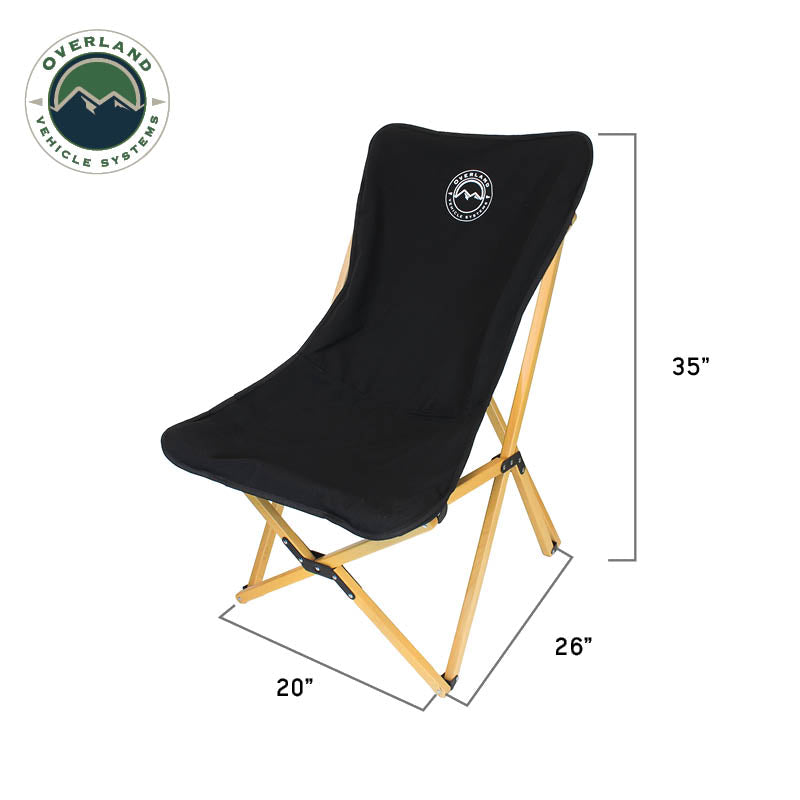 Overland Vehicle Systems Kick It collapsible camp chair with bamboo frame and storage bag - view 7