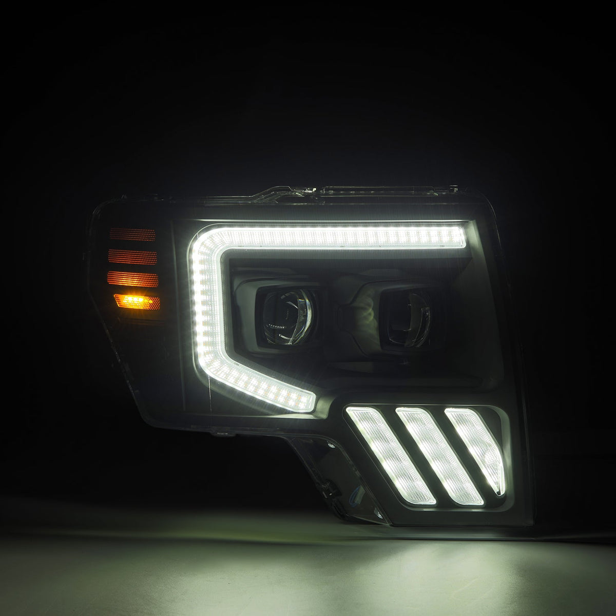 AlphaRex MK II PRO-Series Halogen Projector Headlights for Ford F-150 - Black