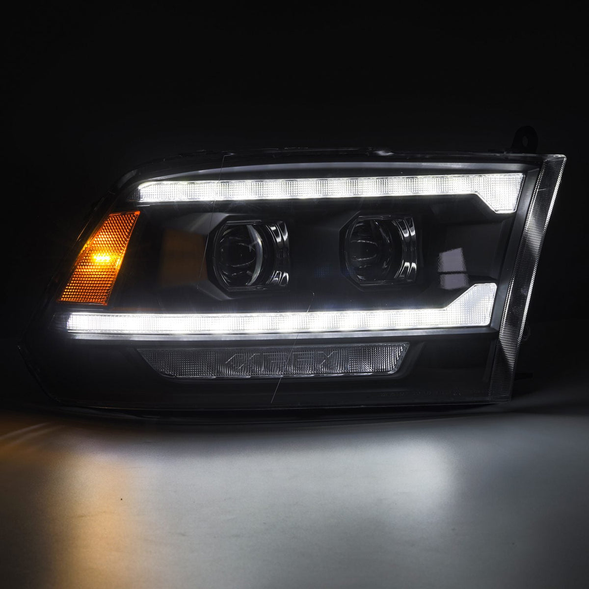 AlphaRex MK II PRO-Series Halogen Projector Headlights (5th Gen 2500 Style) for Ram 1500 / Ram 2500/3500 - Black
