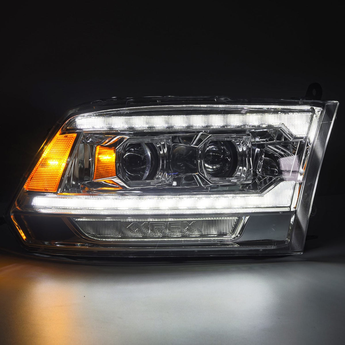 AlphaRex MK II PRO-Series Halogen Projector Headlights (5th Gen 2500 Style) for Ram 1500 / Ram 2500/3500 - Chrome