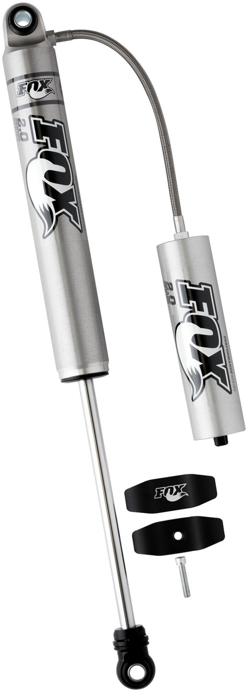FOX 2.0 Performance Series Smooth Body Remote Reservoir Rear Shock (0-1 in. Lift), fits Chevy Silverado HD 2500/3500