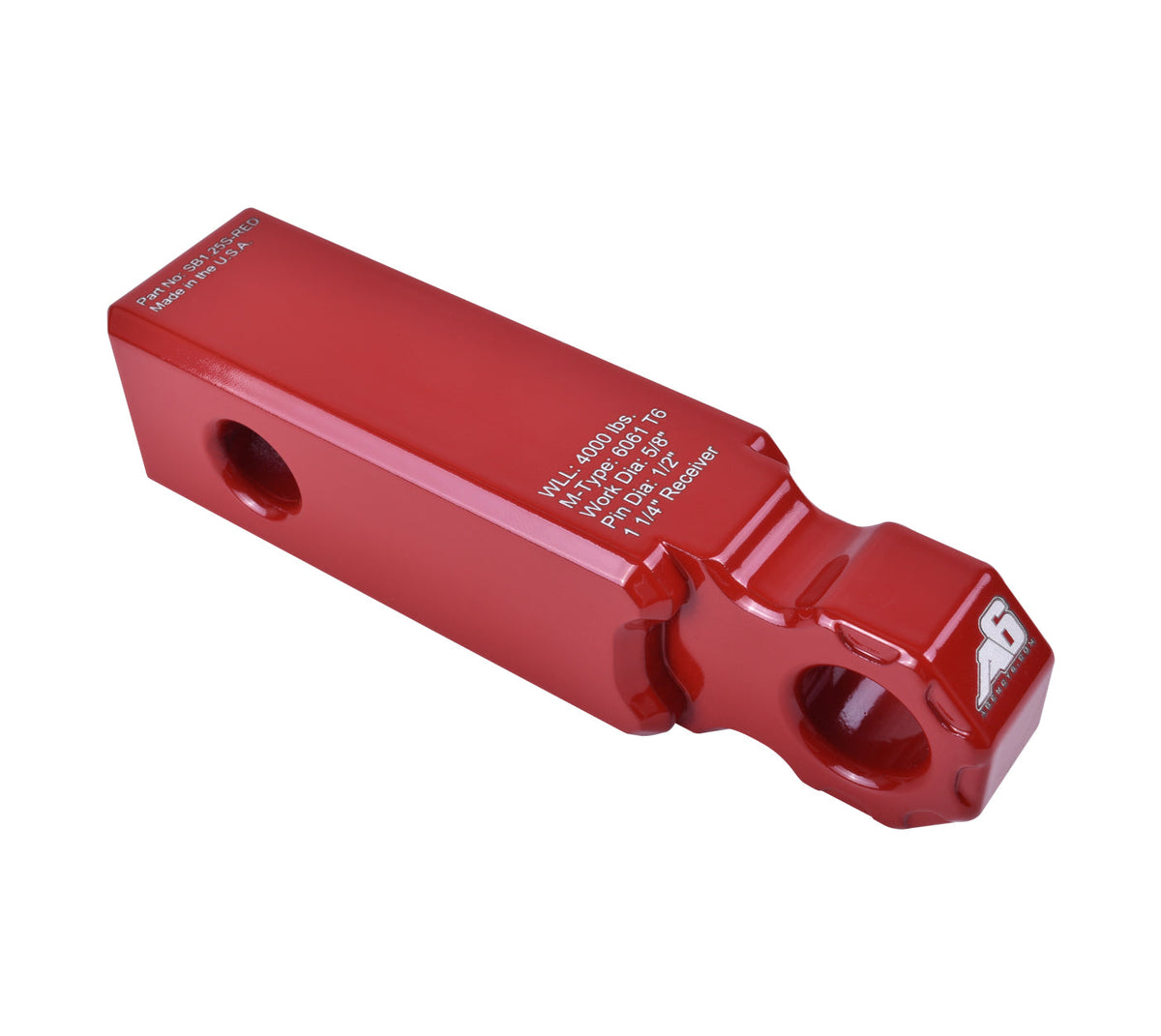 Agency 6 1.25 inch shackle block assembly in red for universal fit
