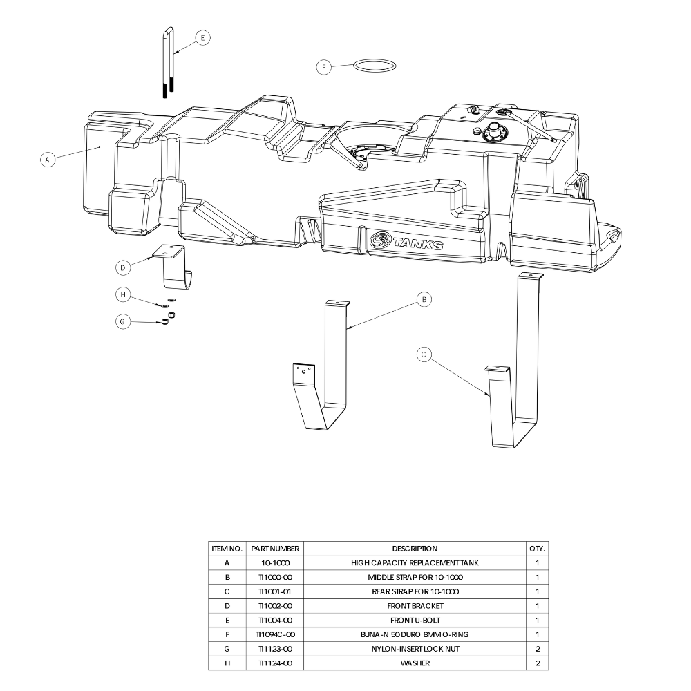 S&B 56 gallon fuel tank for 2011-2016 Ford 6.7L Powerstroke Crew Cab Short Bed