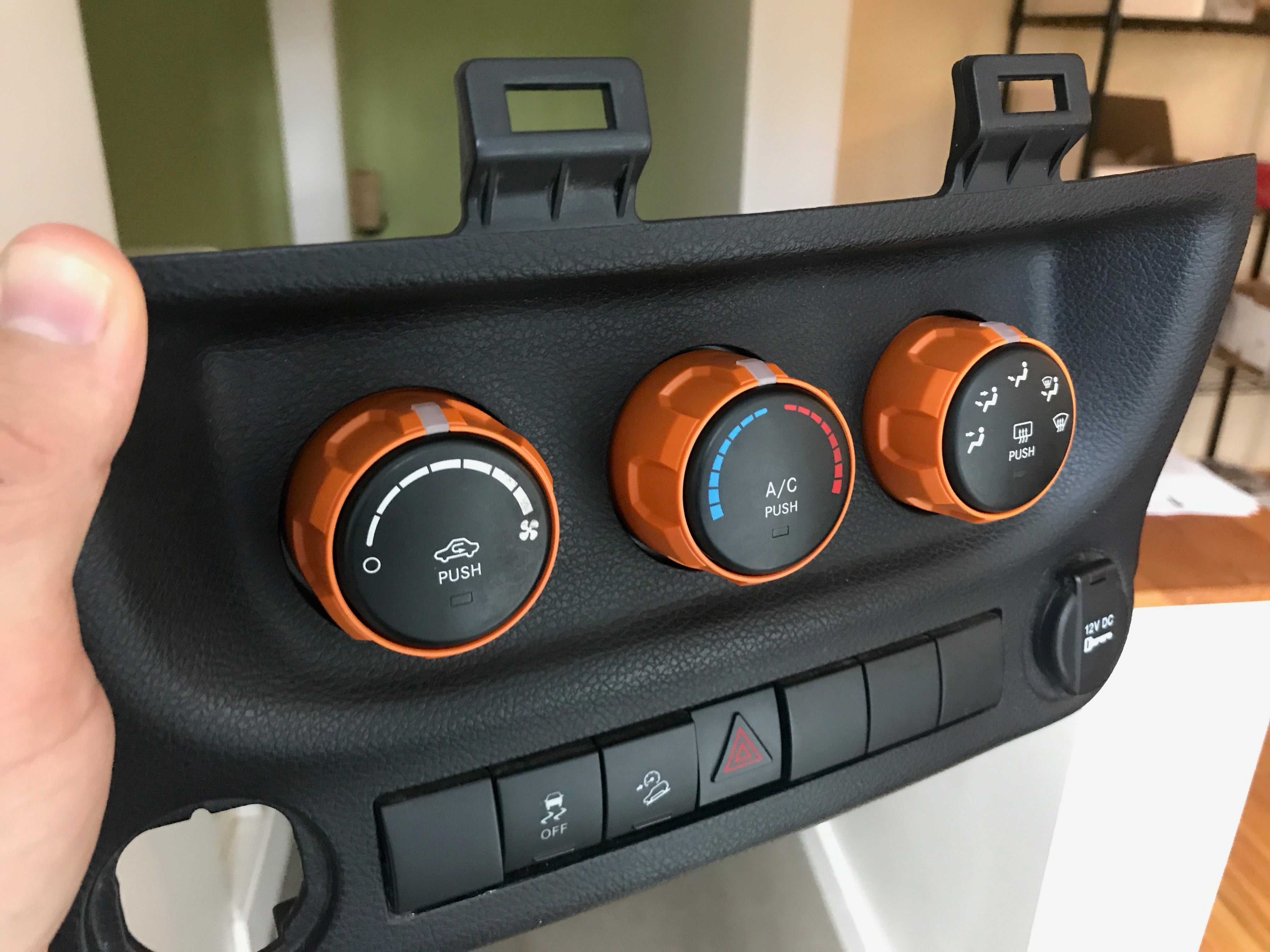 Climate Knobs (2011-2018 Wrangler JK) - ORANGE