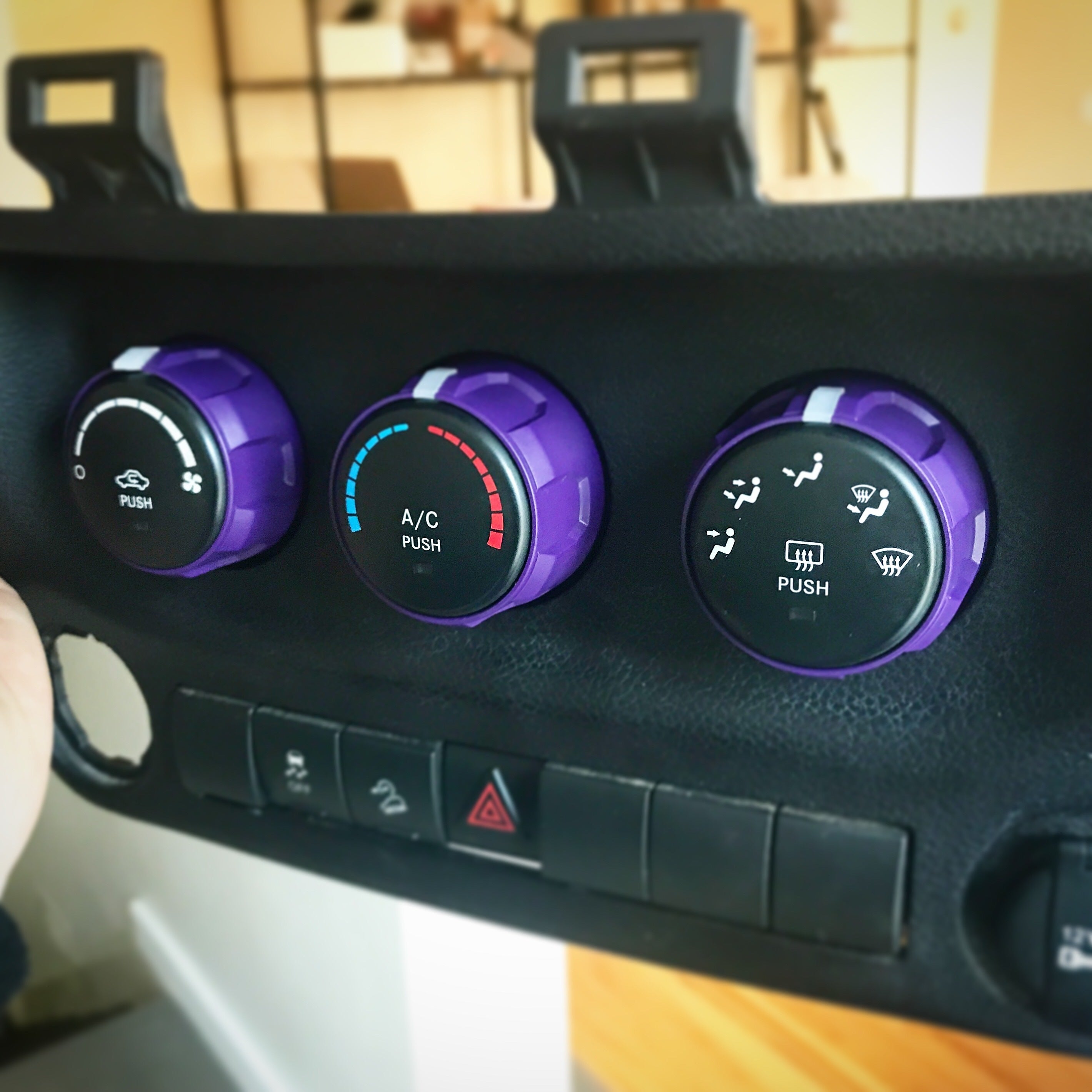 Climate Knobs (2011-2018 Wrangler JK) - PURPLE