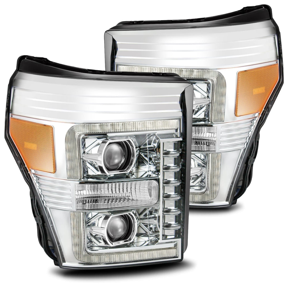 AlphaRex LUXX-Series LED Projector Headlights for Ford Super Duty - Chrome