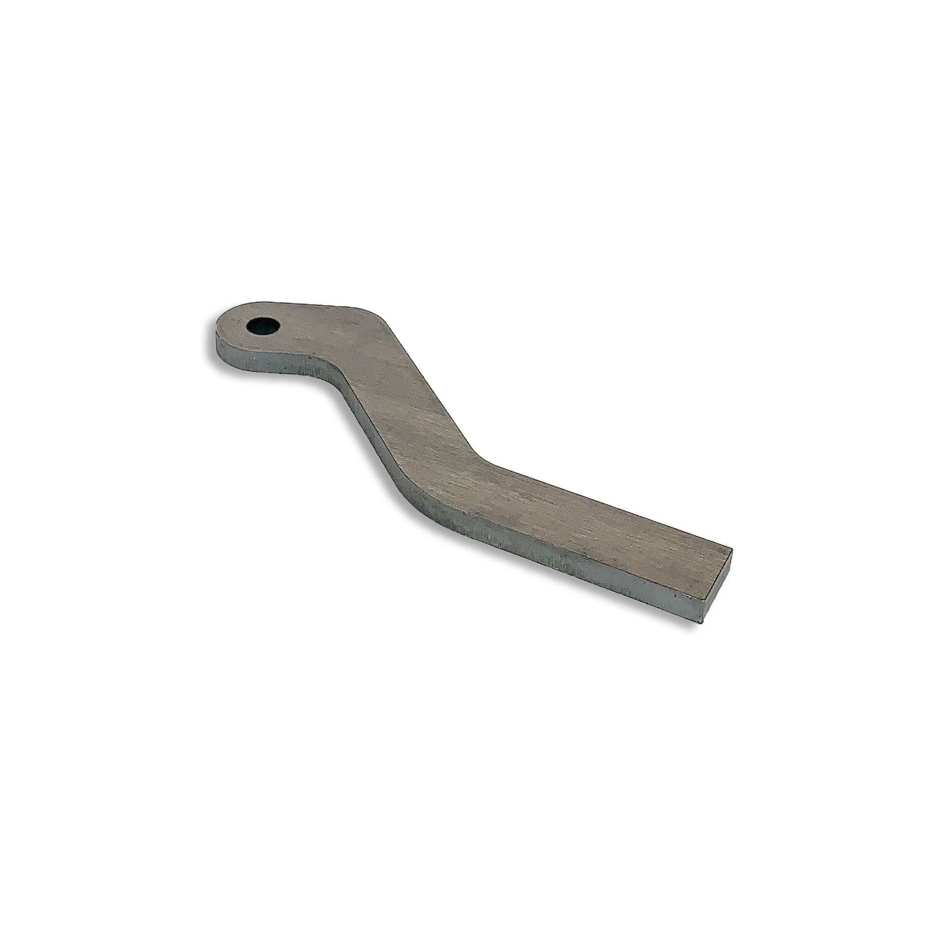 Steel mounting bracket for off-road vehicle accessories with single bolt hole