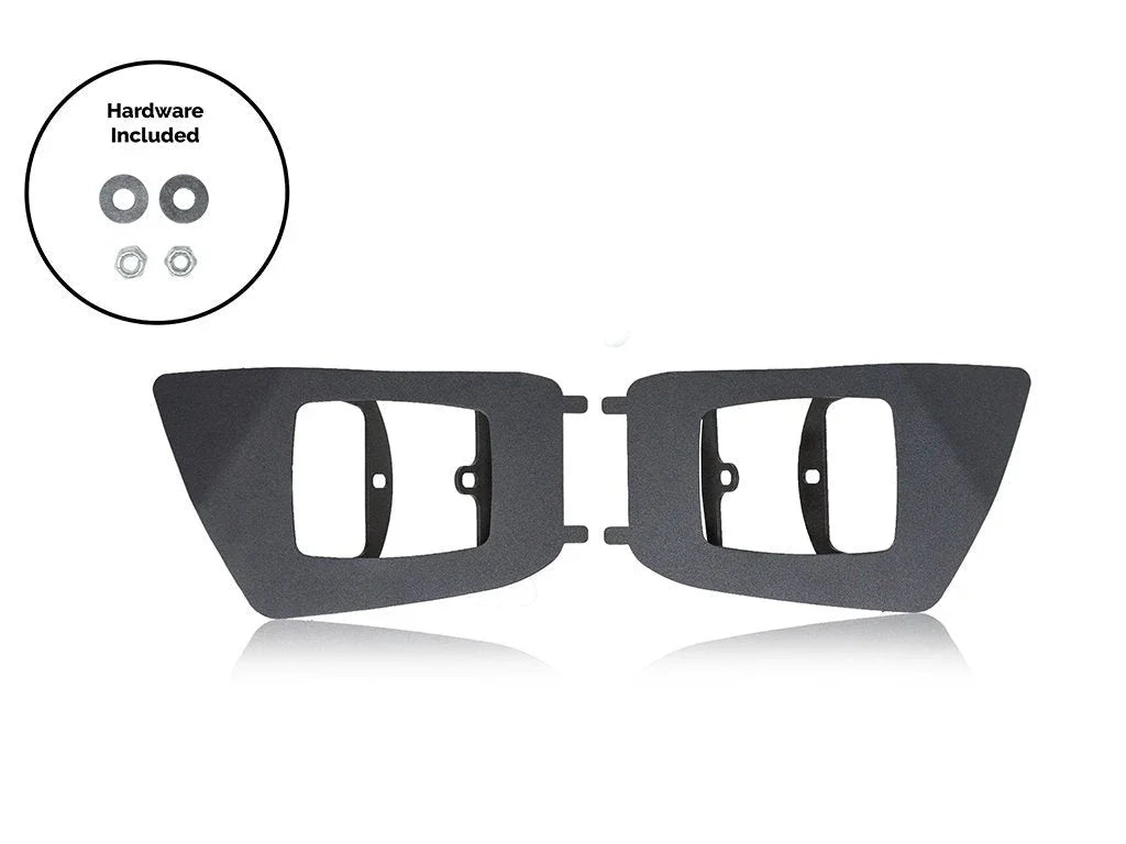 Toyota Tacoma fog light mounting brackets with included hardware, pair, black metal