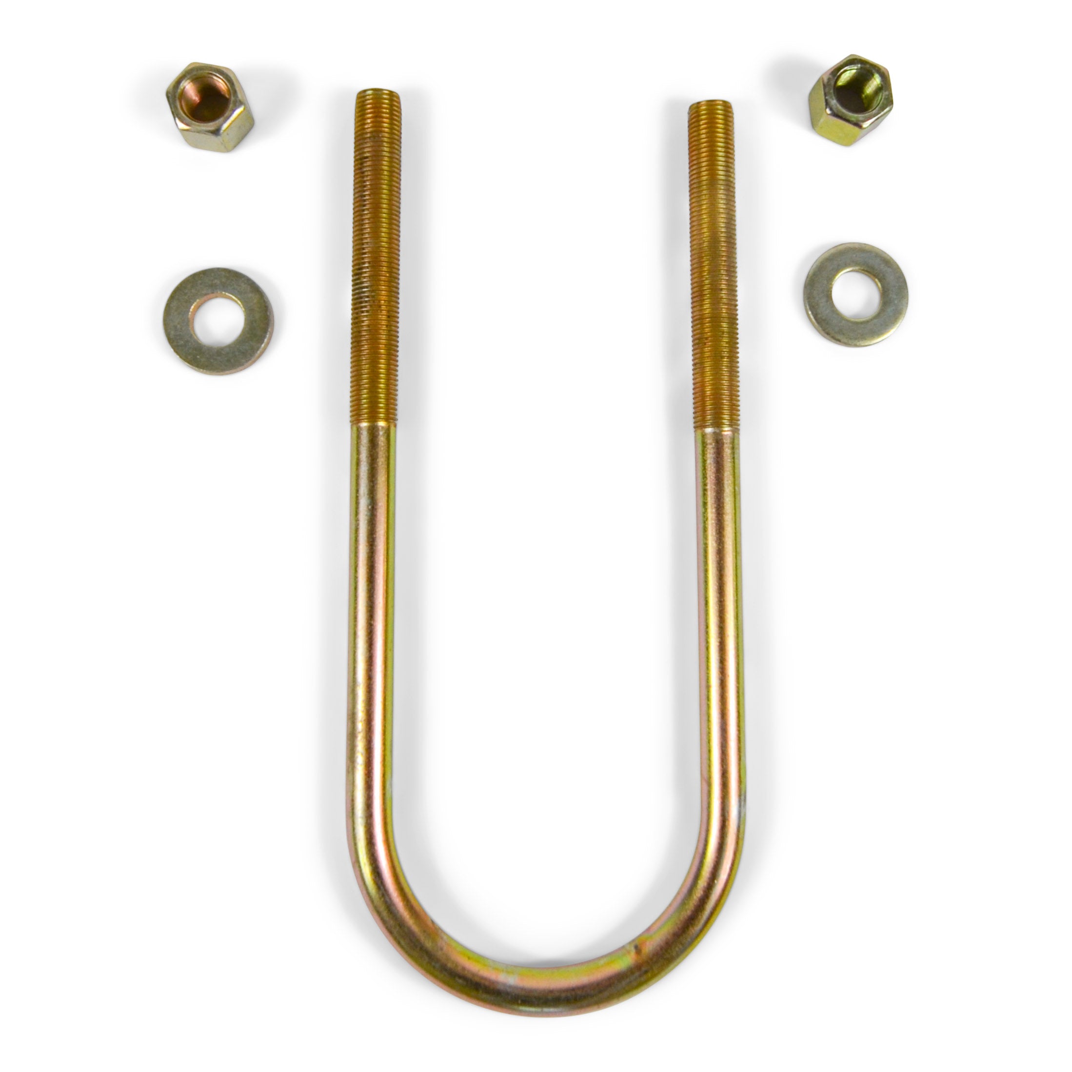 Heavy-duty U-bolt with washers and nuts for off-road vehicle suspension upgrade
