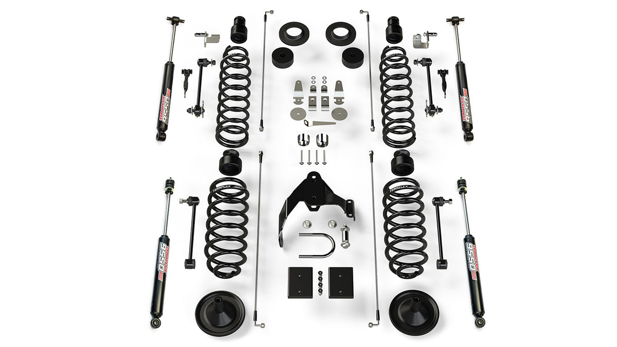 TeraFlex 4" coil spring base lift kit & 9550 VSS Twin-Tube for Jeep Wrangler JK 2-door 2007-2018