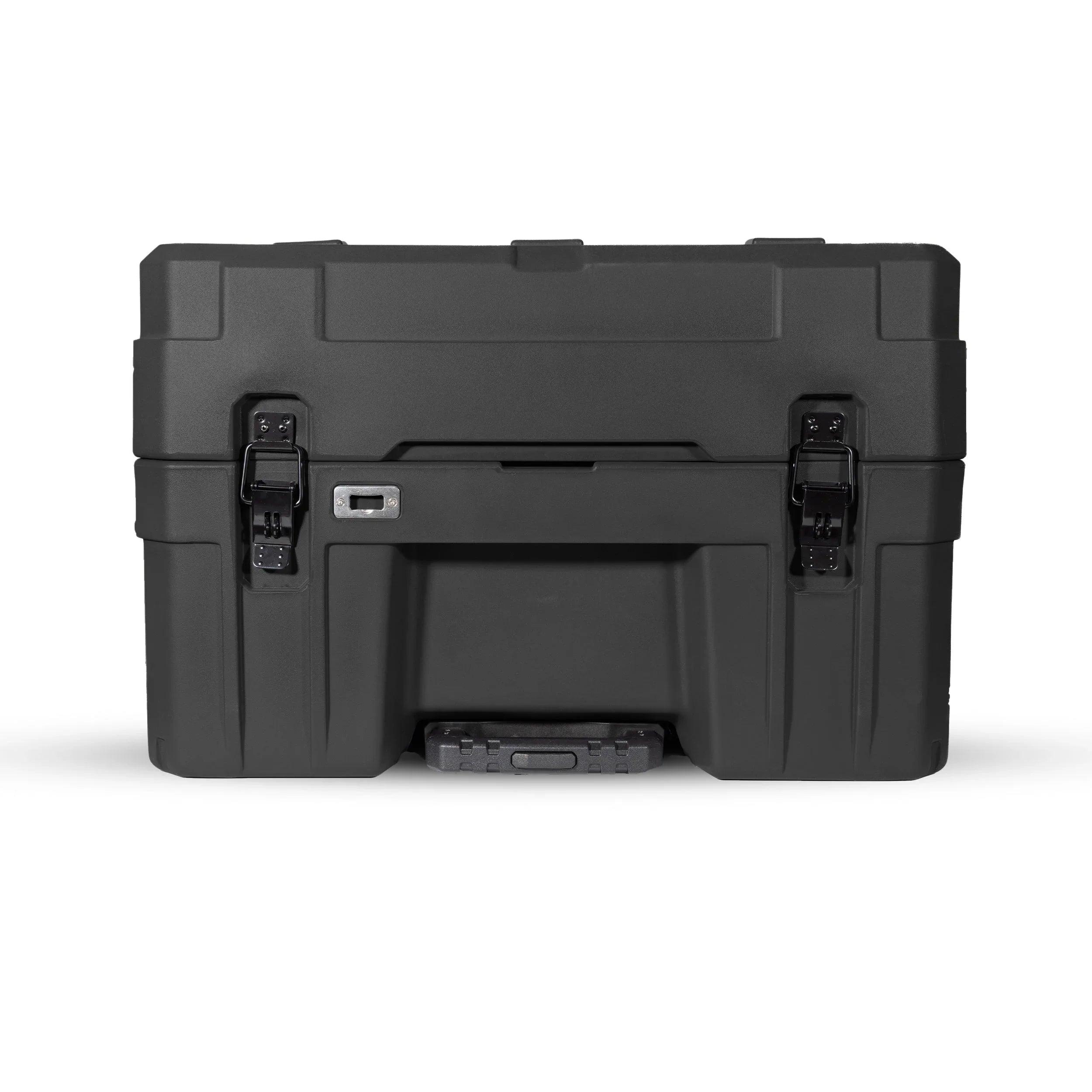 Heavy-duty black expedition storage case with secure latches and side handle
