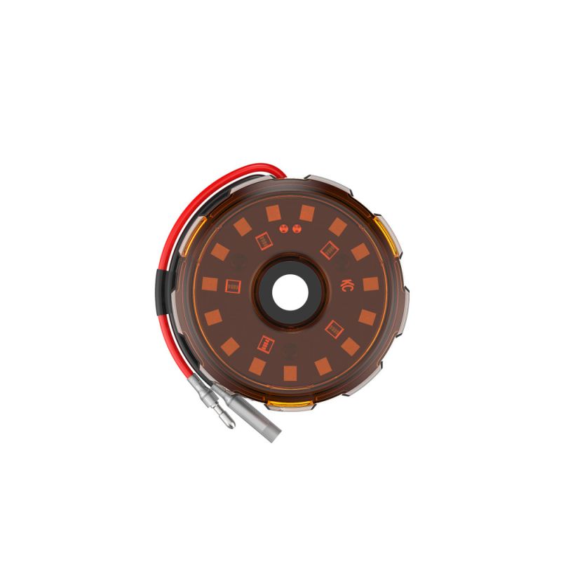 Round amber vehicle marker light with wiring for off-road and overlanding trucks and SUVs