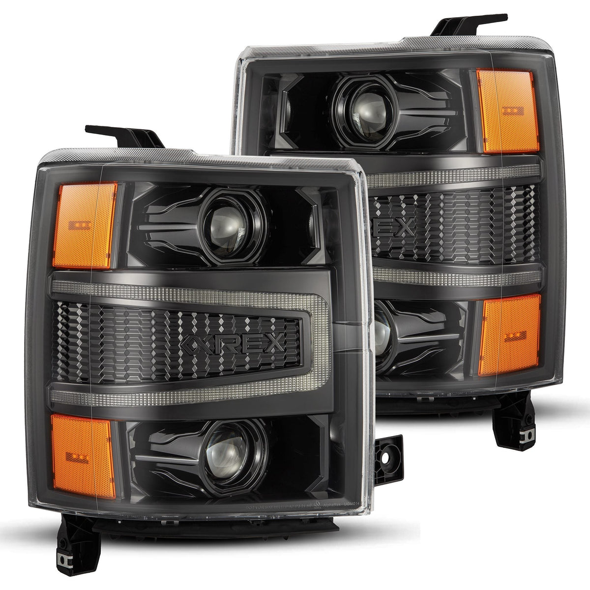 AlphaRex PRO-Series Halogen Projector Headlights for Chevrolet Silverado 1500 - Alpha-Black