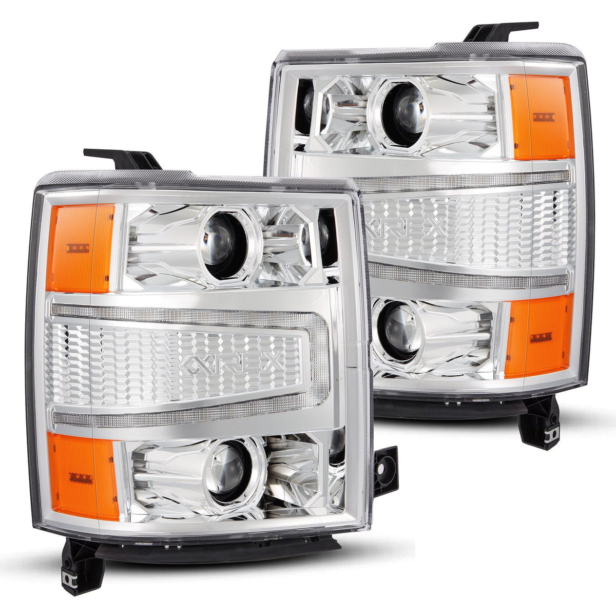 AlphaRex PRO-Series Halogen Projector Headlights for Chevrolet Silverado 1500 - Chrome