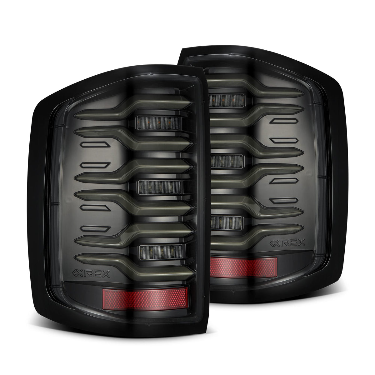 AlphaRex LUXX-Series LED Tail Lights for Chevrolet Silverado 1500 / Chevrolet Silverado HD 2500/3500 - Alpha-Black