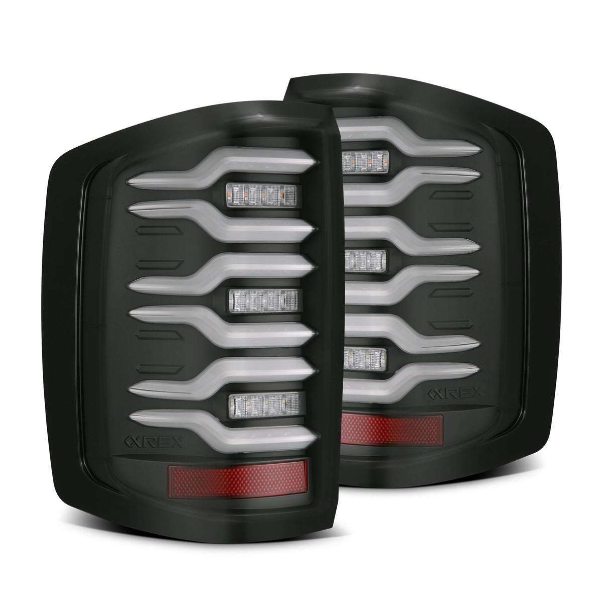 AlphaRex LUXX-Series LED Tail Lights for Chevrolet Silverado 1500 / Chevrolet Silverado HD 2500/3500 - Black Smoke
