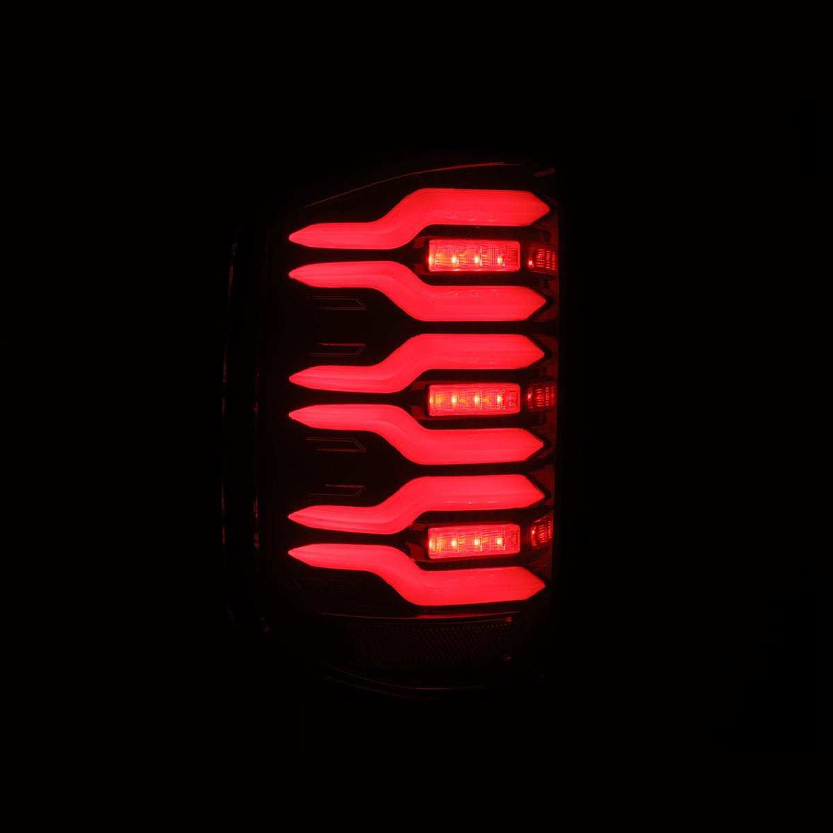 AlphaRex LUXX-Series LED Tail Lights for Chevrolet Silverado 1500 / Chevrolet Silverado HD 2500/3500 - Black Red