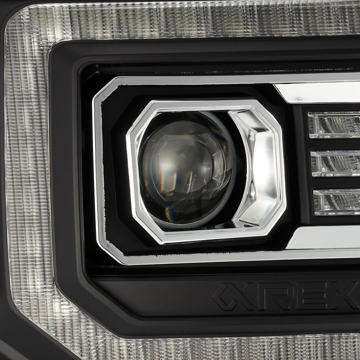 AlphaRex LUXX-Series LED Projector Headlights for GMC Sierra 1500 / GMC Sierra HD 2500/3500 - Black