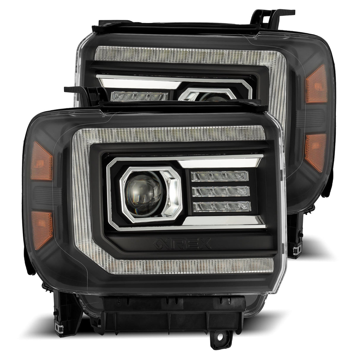 AlphaRex PRO-Series Halogen Projector Headlights for GMC Sierra 1500 / GMC Sierra HD 2500/3500 - Black