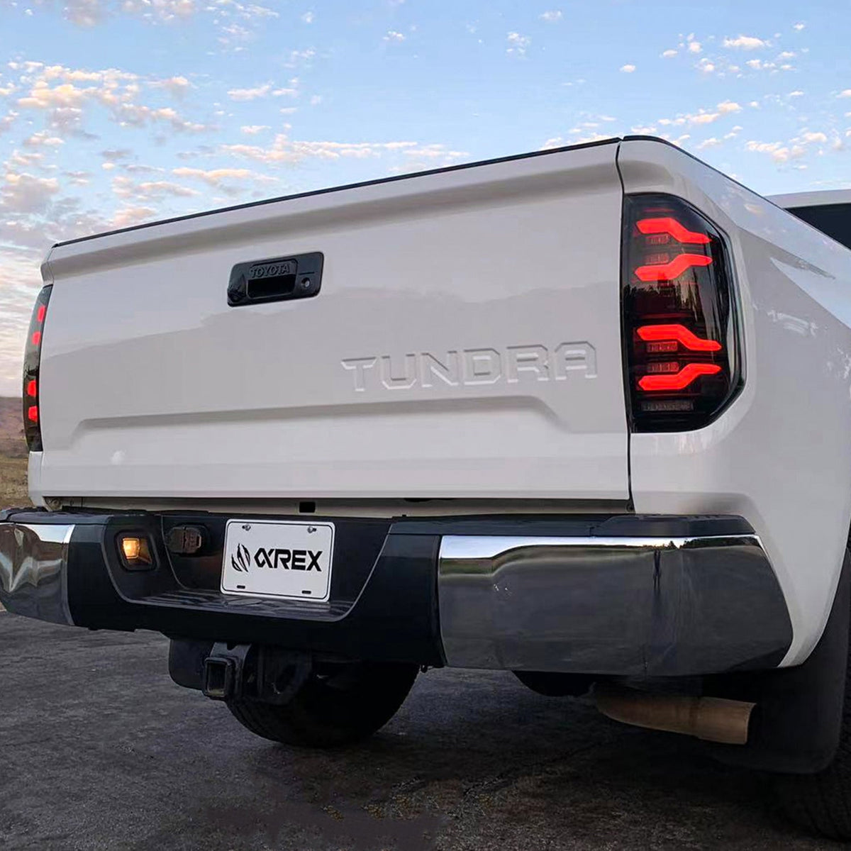 AlphaRex LUXX-Series LED Tail Lights for Toyota Tundra - Black Red