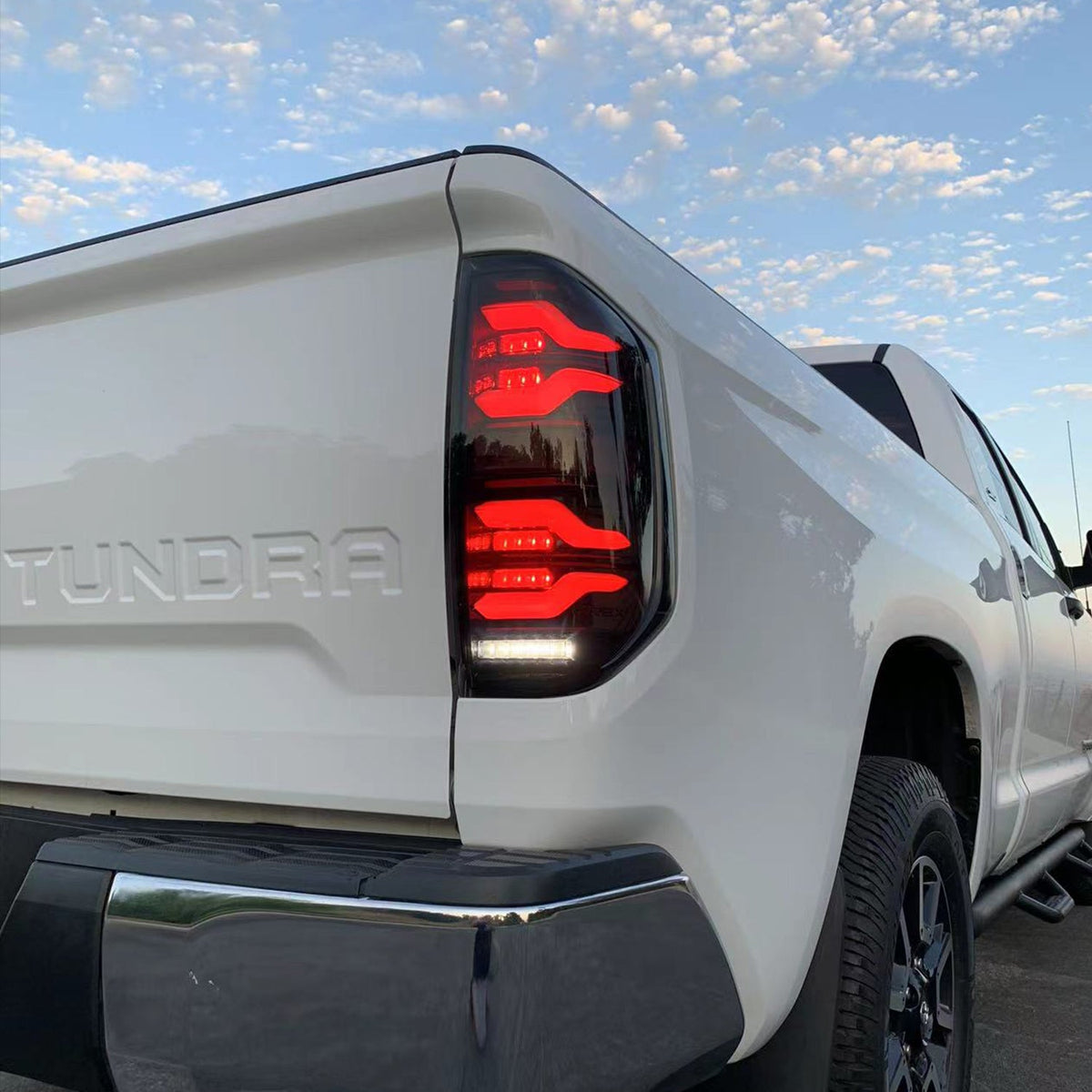 AlphaRex LUXX-Series LED Tail Lights for Toyota Tundra - Black Red