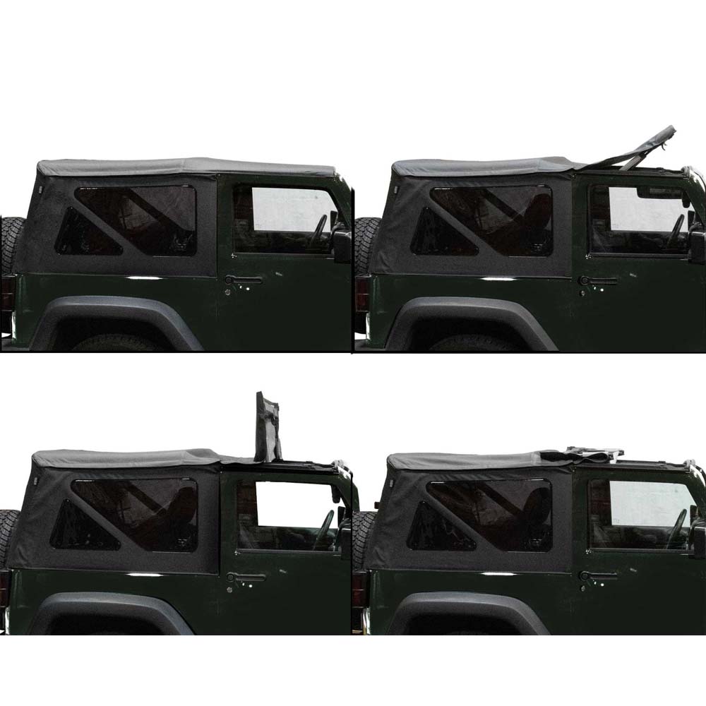 King 4WD replacement soft top in Black Diamond for 2007-2009 Jeep Wrangler JK 2 door - view 8
