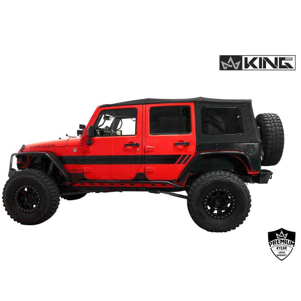 King 4WD replacement soft top in Black Diamond for 2007-2009 Jeep Wrangler Unlimited JK - view 3