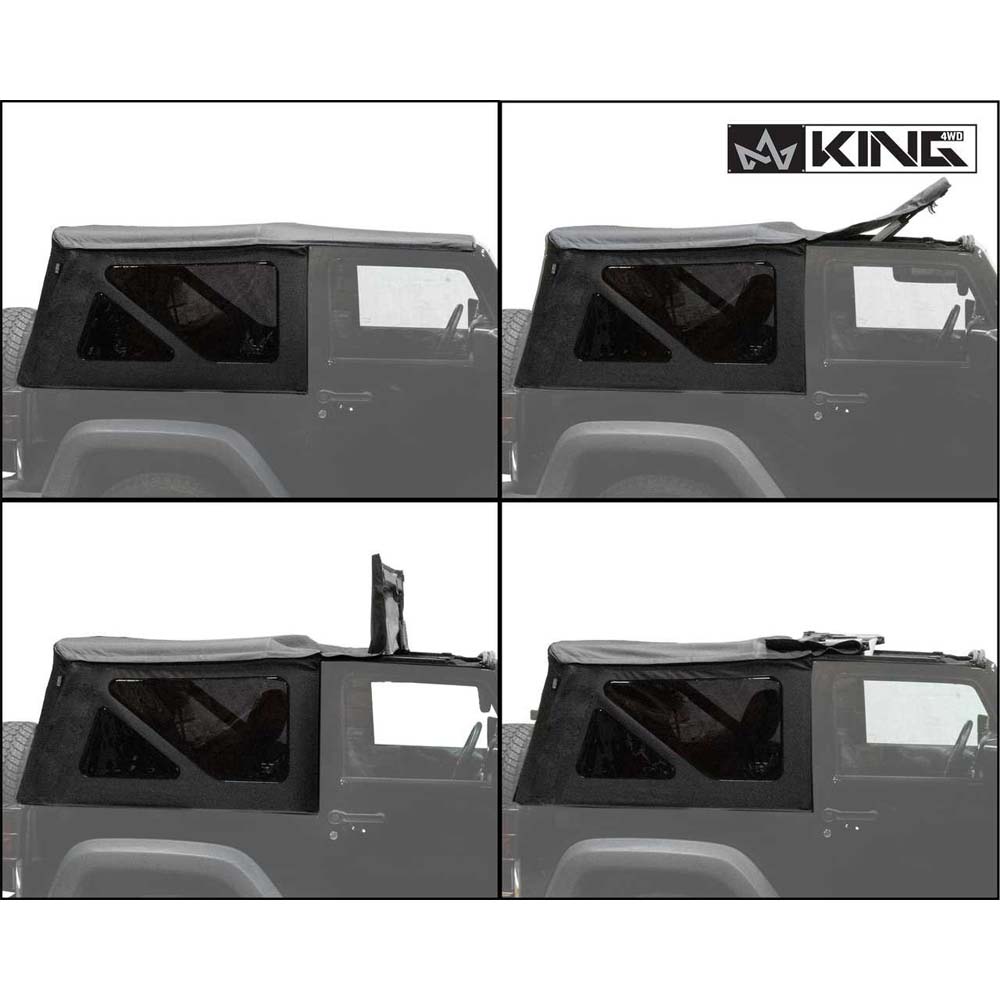 King 4WD replacement soft top in Black Diamond for Jeep Wrangler JK 2 door - view 8