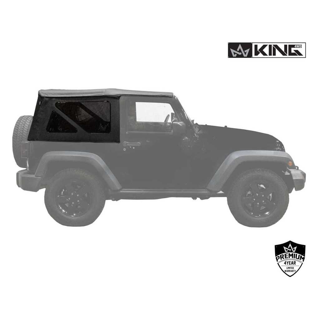 King 4WD replacement soft top in Black Diamond for Jeep Wrangler JK 2 door - view 4