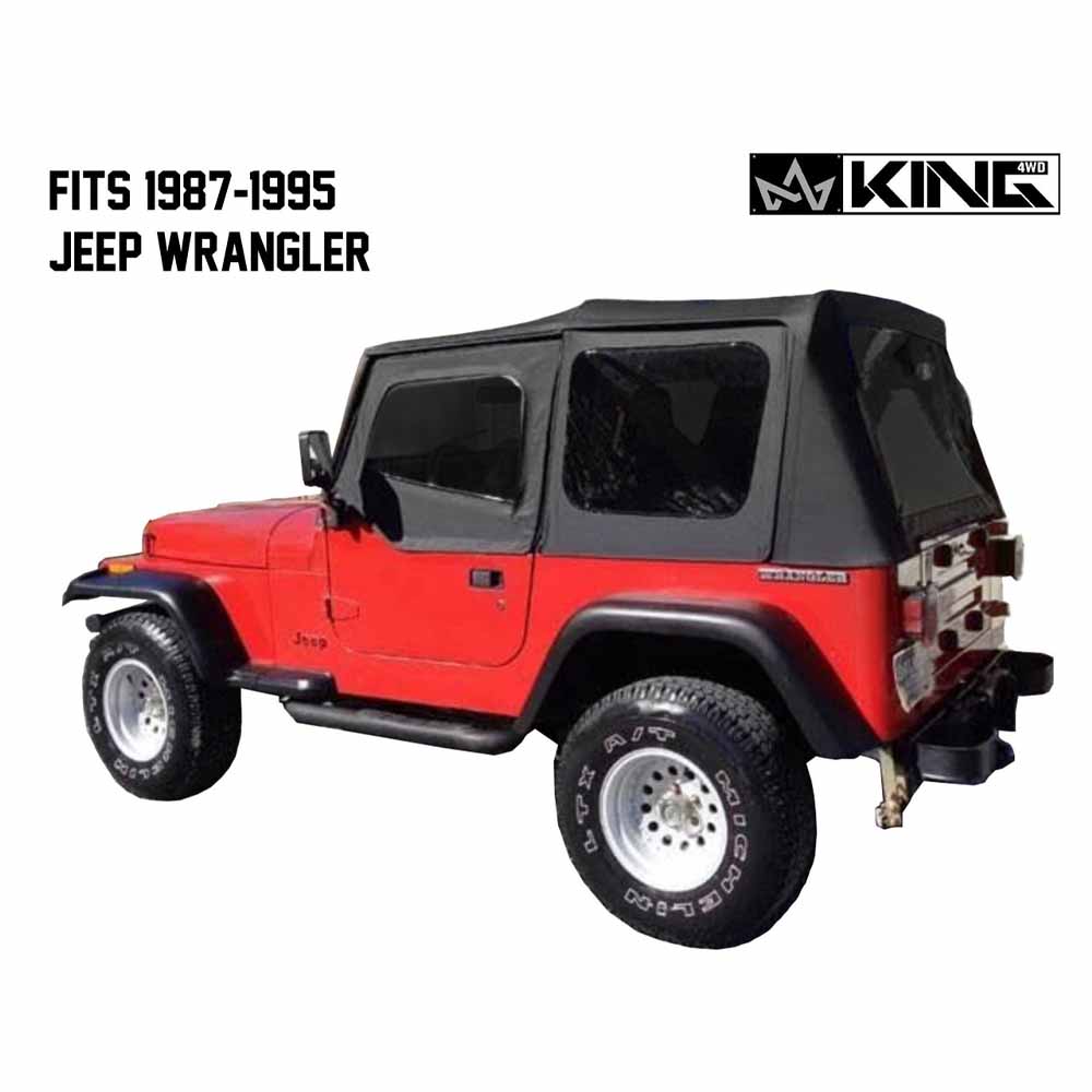 King 4WD replacement soft top in Black Diamond for Jeep Wrangler YJ - view 3