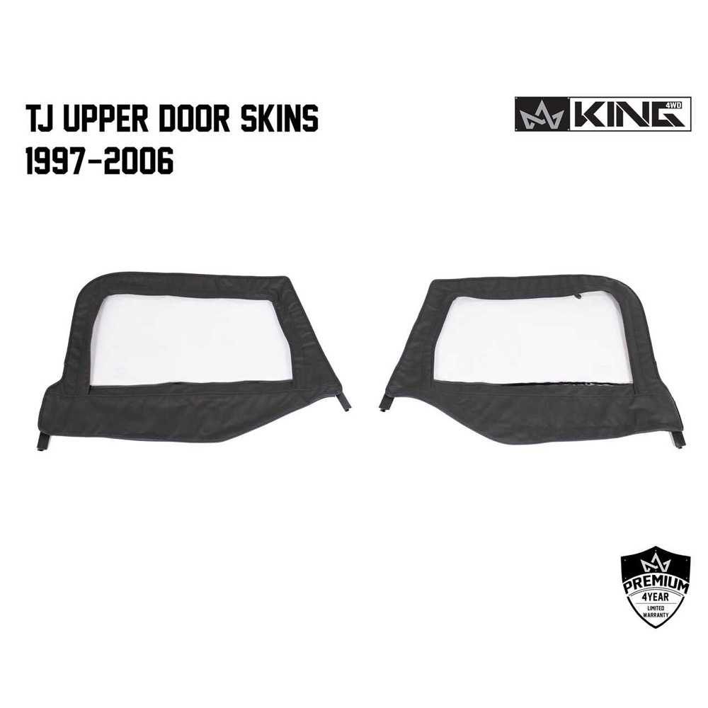 King 4WD replacement upper door skins in Black Diamond for Jeep Wrangler TJ - view 2