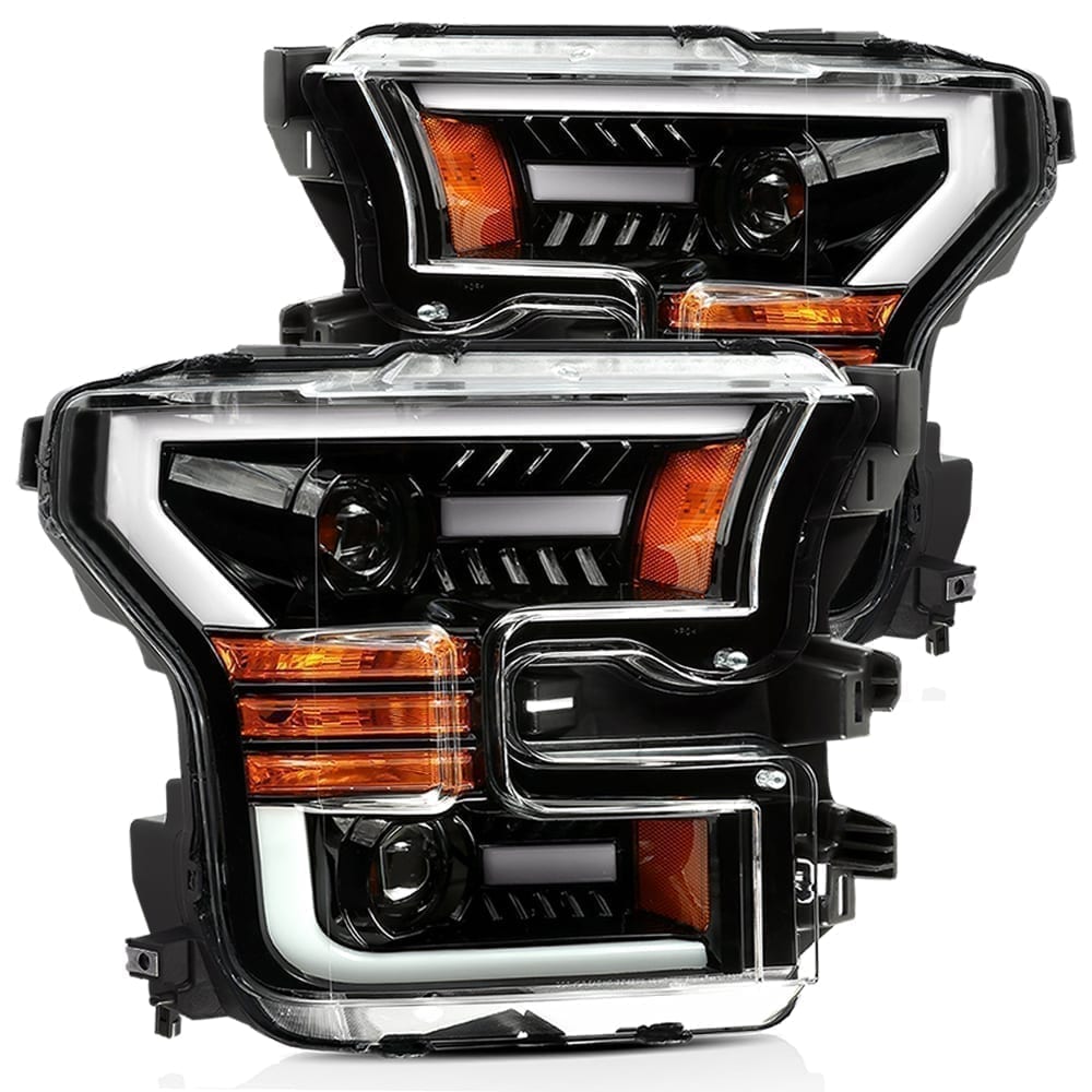 AlphaRex LUXX-Series LED Projector Headlights for Ford F-150 / Ford F-150 Raptor - Jet Black