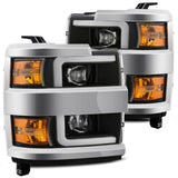 AlphaRex LUXX-Series LED Projector Headlights for Chevrolet Silverado HD 2500/3500 - Black