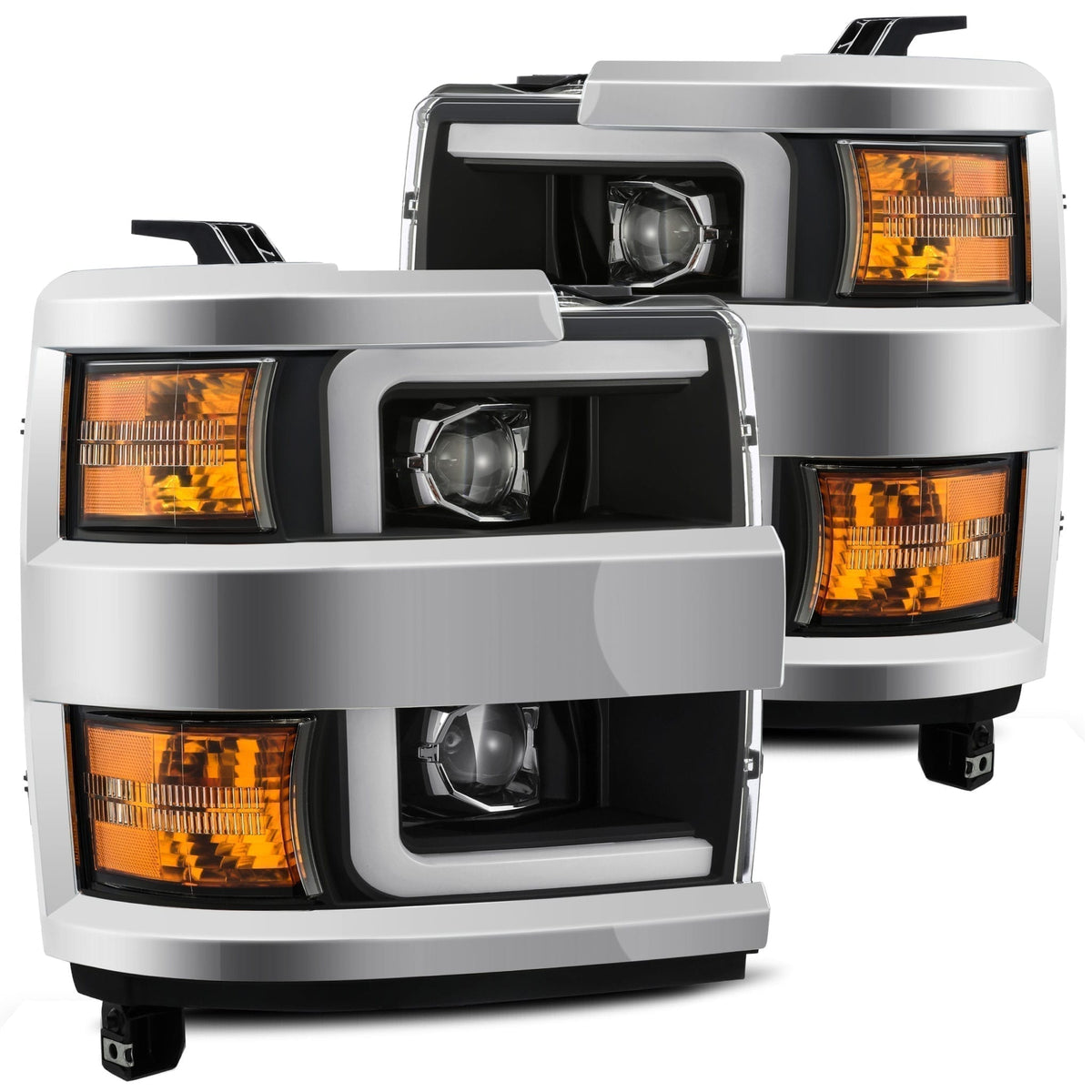 AlphaRex LUXX-Series LED Projector Headlights for Chevrolet Silverado HD 2500/3500 - Black